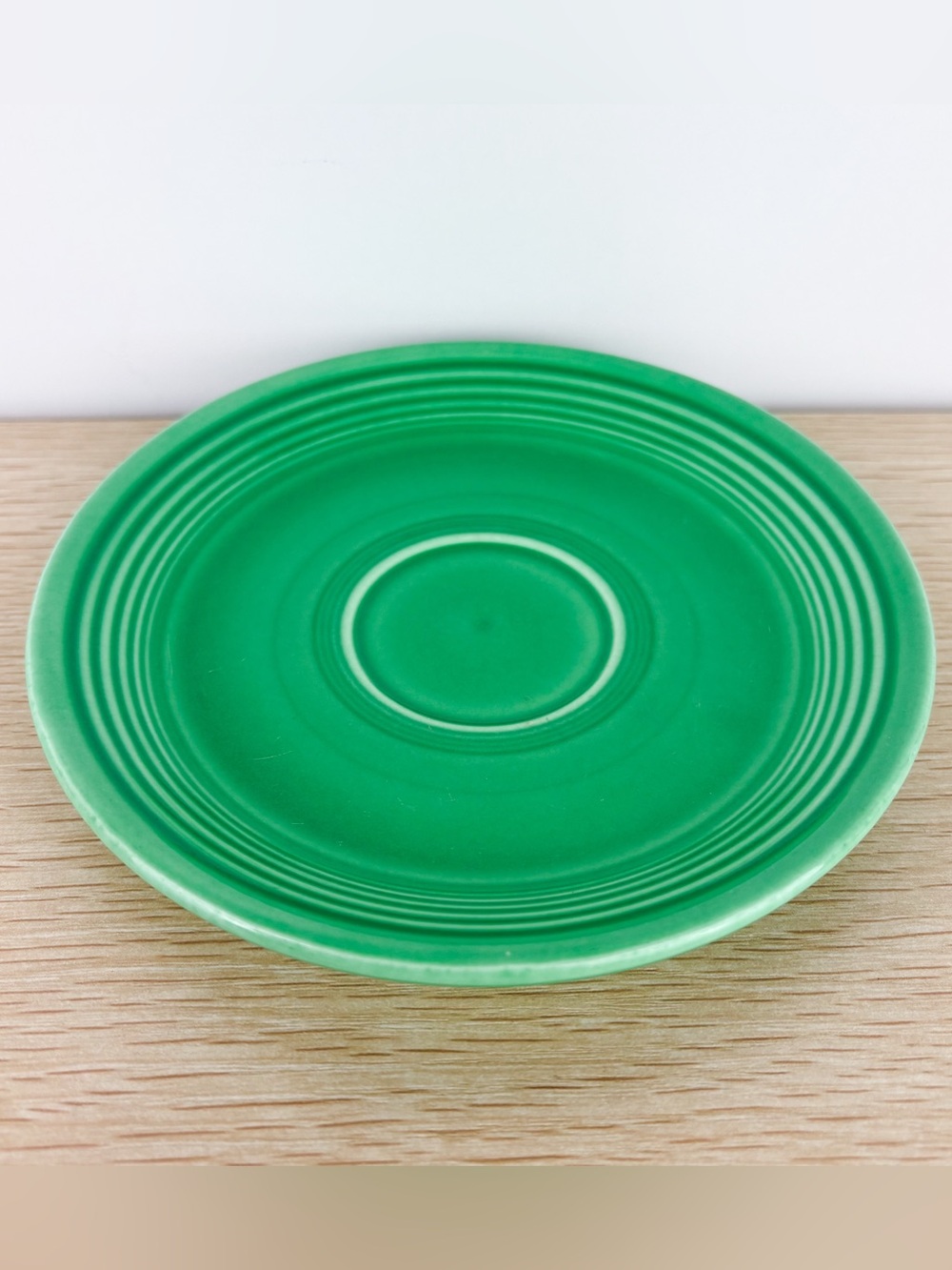Fiestaware 60s Medium Green Retired Vintage Teacup Saucer Plate No Loop F